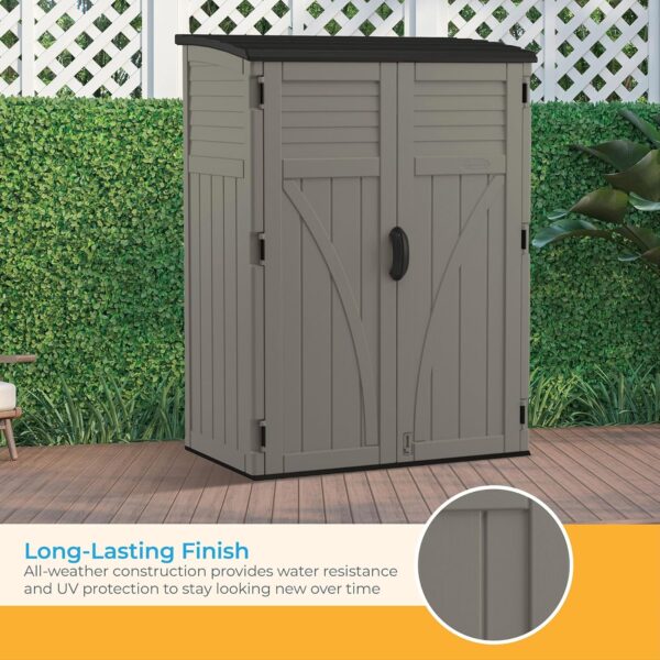 Suncast 54 cu. ft Resin Vertical Lockable Storage Shed – Secure and Stylish - Image 4